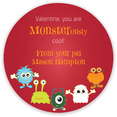 Valentine's Day Gift Stickers by Little Lamb Designs (Cute Monsters) Valentine's Day Gift Stickers by Little Lamb Designs (Cute Monsters)